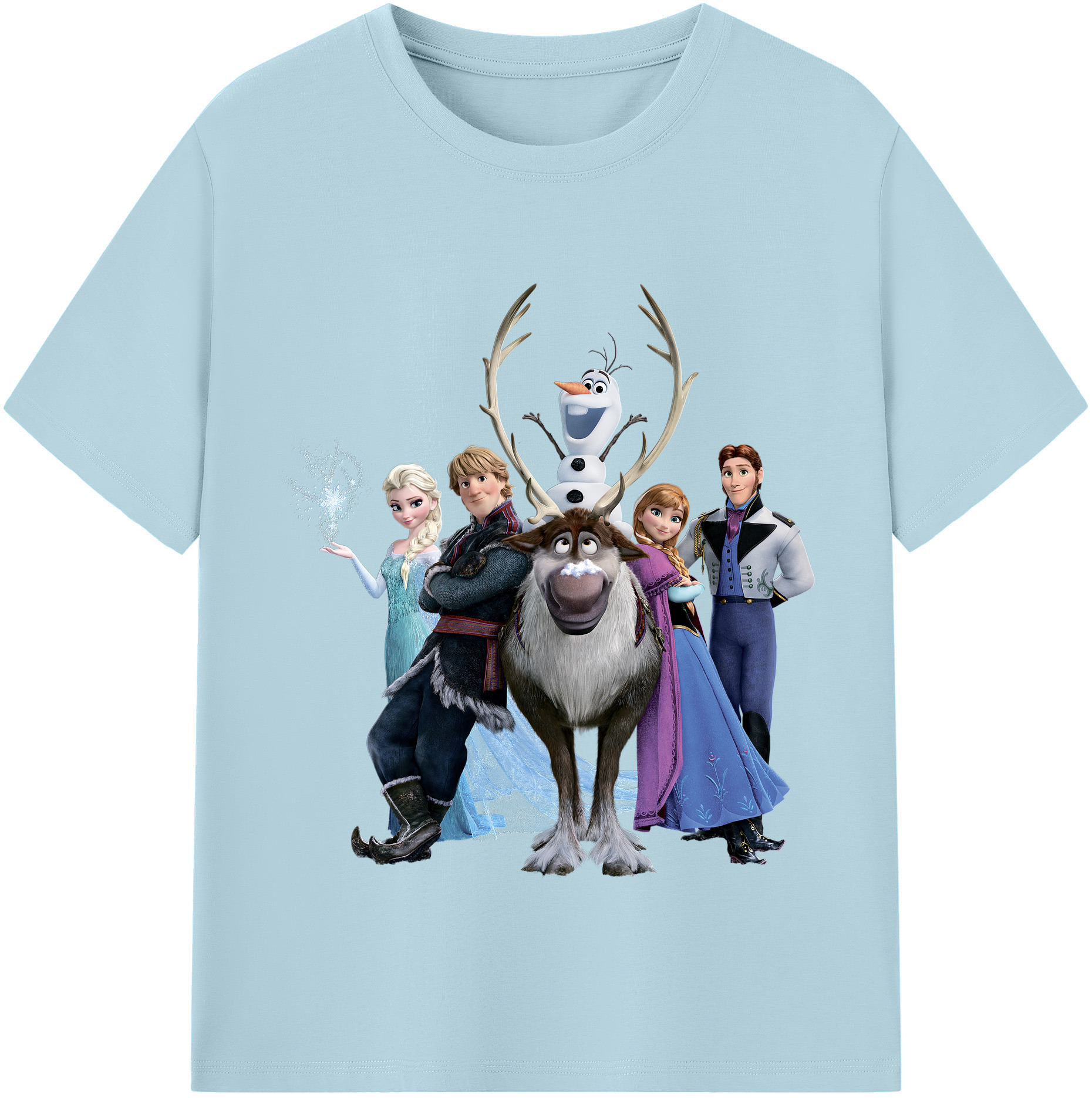 （画像用） アナと雪の女王 アンナ エルサ Frozen Anna Elsa 綿100％半袖Tシャツ（フロントプリント）
